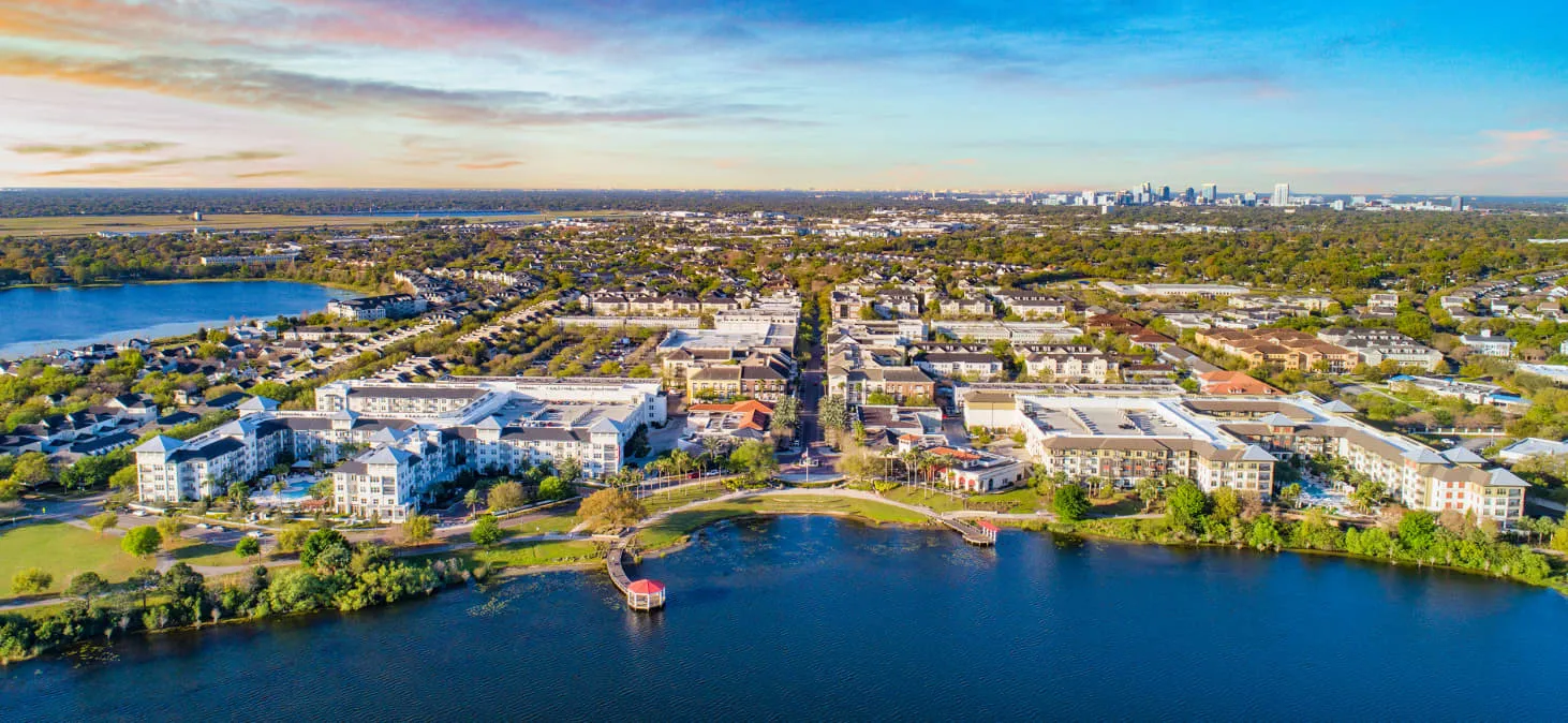 Aerial view of Orlando near Baldwin Park and Lake Baldwin