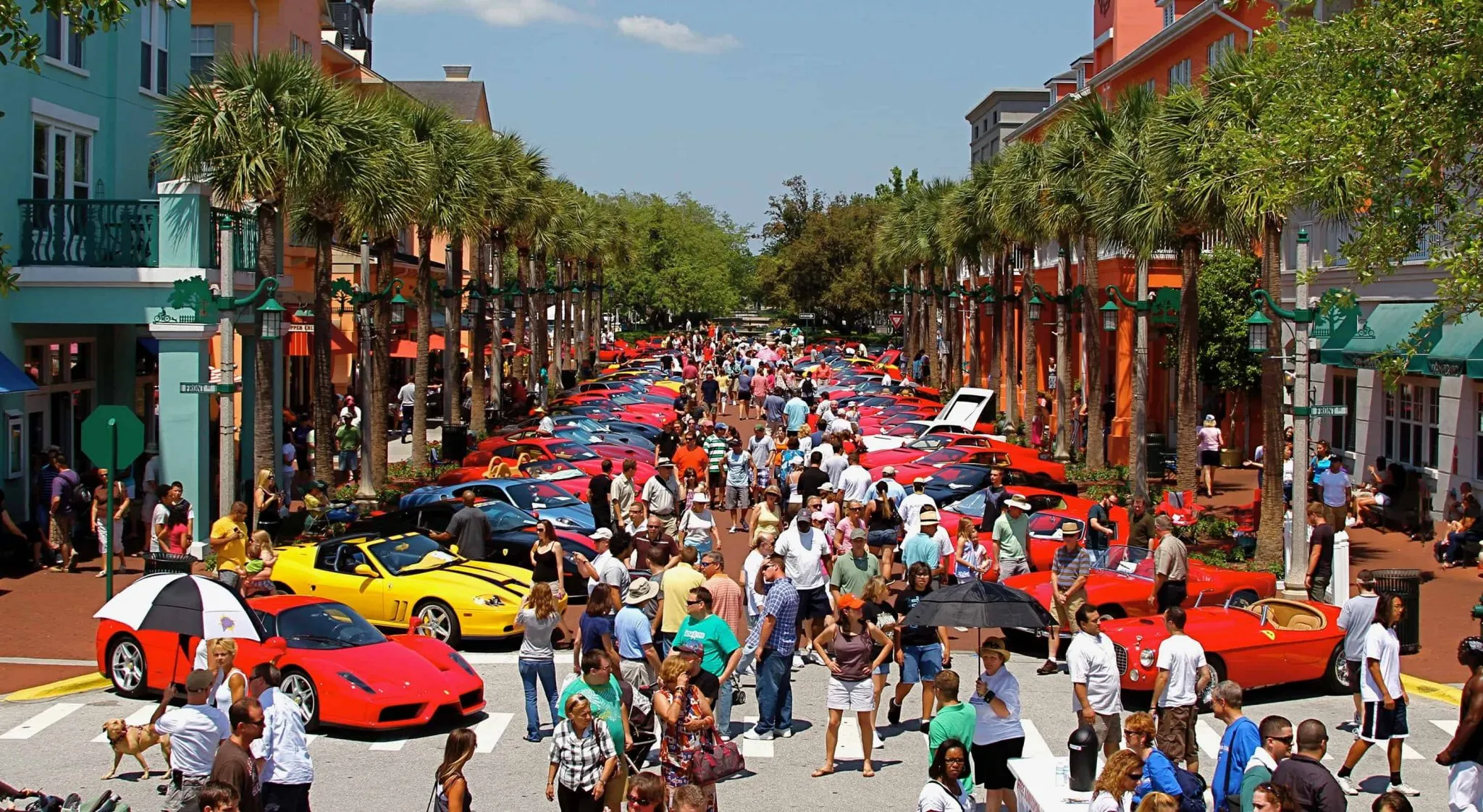Celebration Florida town center with charming downtown shops and walkable streets
