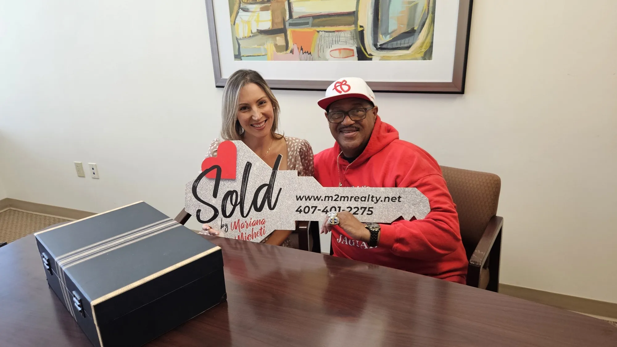 First time home buyer celebrating with Micaela Navarra