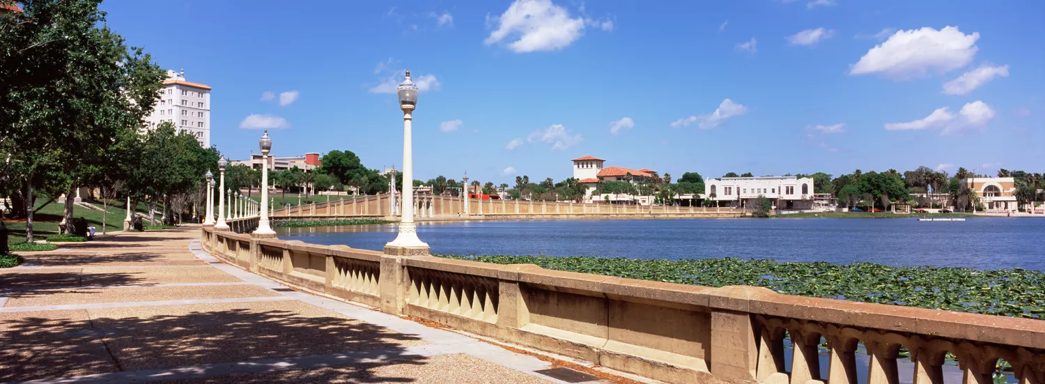 Lake Mirror Promenade and Hollis Garden area in Downtown Lakeland Florida